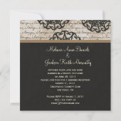 Invitation Brown moderne Noir Taupe Design Mariage Post (Dos)