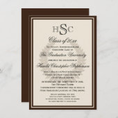 Invitation Brown Monogram Laurel Classic College (Devant / Derrière)