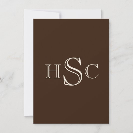 Invitation Brown Monogram Laurel Classic College (Dos)