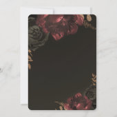 Invitation Brown Moody Floral foncé or Mariage (Dos)