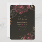 Invitation Brown Moody Floral foncé or Mariage (Devant)