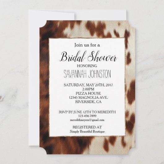 Invitation Brown noir blanc (Devant)