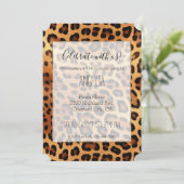 Invitation Brown noir Empreinte de léopard or (Debout devant)