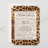 Invitation Brown noir Empreinte de léopard or (Devant)