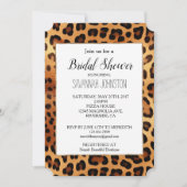 Invitation Brown noir Empreinte de léopard or (Devant)