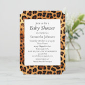 Invitation Brown noir Empreinte de léopard or (Debout devant)