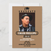 Invitation Brown & Noir Modern School Graduation Party (Devant)