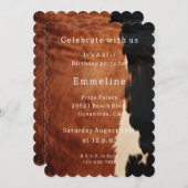 Invitation Brown Noir Noir Faux Cowhide (Devant / Derrière)