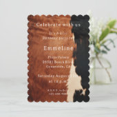 Invitation Brown Noir Noir Faux Cowhide (Debout devant)