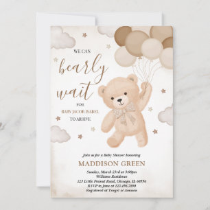Invitation Brown Nous pouvons attendre Baby shower