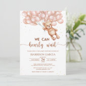 Invitation Brown Nous pouvons attendre prématurément Teddy Be (Debout devant)