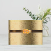 Invitation Brown or et chocolat, Mariage Fleurs Jaunes (Debout devant)