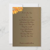 Invitation Brown or et chocolat, Mariage Fleurs Jaunes (Dos)