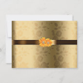 Invitation Brown or et chocolat, Mariage Fleurs Jaunes (Devant)