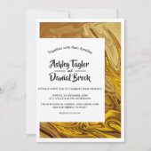 Invitation Brown or moderne Terracotta Abstrait Art Mariage (Devant)