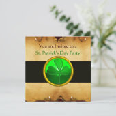 Invitation BROWN PARCHEMIN & GREEN SHAMROCK JEWEL ,noir (Debout devant)