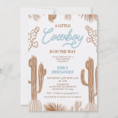 Invitation Brown Petit Cowboy Bleu Sur Le Chemin Baby shower (Devant)