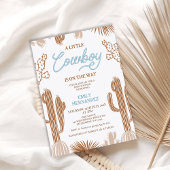 Invitation Brown Petit Cowboy Bleu Sur Le Chemin Baby shower