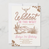 Invitation Brown Pink Wild West sauvage dans l'Ouest Annivers (Devant)