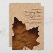 Invitation Brown pour le dîner d'action de grâces  (Devant / Derrière)