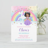 Invitation Brown Princesse Unicorne fête d'anniversaire Rainb (Debout devant)