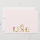 Invitation Brown Quelques Fleurs sauvages lapins 1er annivers (Dos)