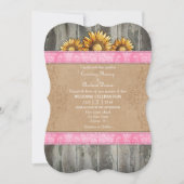 Invitation Brown rose Rustique Mariage de tournesol Invitatio (Devant)
