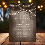 Invitation Brown Rustic DreamTree String Mariage<br><div class="desc">Créez une ambiance magique pour votre journée spéciale avec ce Brown Rustic Dreamy Tree String Lights Faire-part de mariage. Avec ses lumières à cordes enchanteresses drapées sur un arbre brun rustique, cette invitation donne un ton romantique et fantaisiste à votre mariage. Parfait pour les cérémonies en plein air et en...</div>