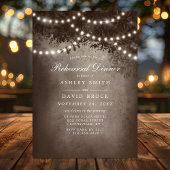Invitation Brown Rustic Tree String Lights Dîner de répétitio