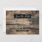 Invitation Brown Rustic Vieux Bois Mariage Enregistrer la dat (Devant)