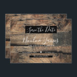 Invitation Brown Rustic Vieux Bois Mariage Enregistrer la dat<br><div class="desc">Personnaliser pour votre événement.</div>