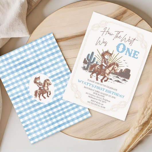Invitation Brown rustique Comment West a été un 1er anniversa