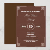 Invitation Brown rustique Décor Noël Nouvel An (Devant / Derrière)