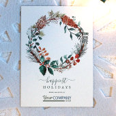 Invitation Brown, Sage Green Logo Pinecones Entreprise Noël