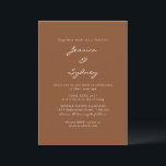 Invitation Brown Sienna  Script Mariage tout en un RSVP<br><div class="desc">Minimaliste moderne Sienna Brown Script Faire-part de mariage avec RSVP site en ligne</div>
