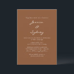 Invitation Brown Sienna  Script Mariage tout en un RSVP<br><div class="desc">Minimaliste moderne Sienna Brown Script Faire-part de mariage avec RSVP site en ligne</div>