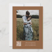 Invitation Brown simple Monogramme QR Code Mariage photo (Dos)