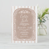 Invitation Brown Stripes GENDER REVEAL Cielito Lindo Talavera (Debout devant)