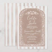 Invitation Brown Stripes GENDER REVEAL Cielito Lindo Talavera (Devant / Derrière)