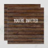 Invitation Brown Style Bois (Devant / Derrière)