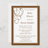 Invitation Brown sur mesure - Élégant florissement (Devant)