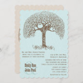 Invitation Brown Swirl Rustic Tree Inséparable Woodland Maria (Devant / Derrière)