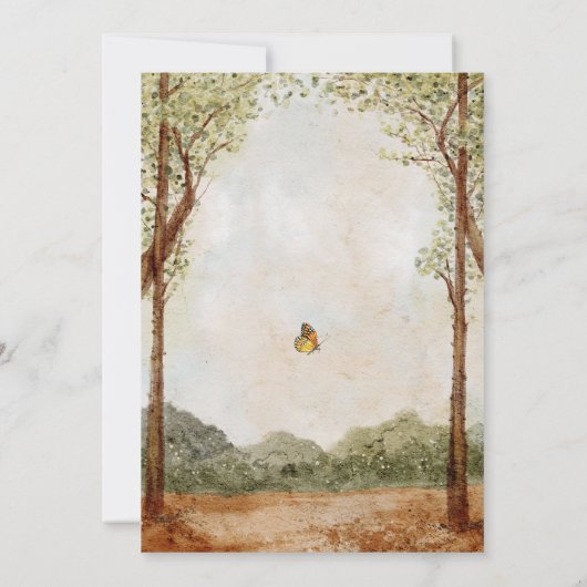 Invitation BROWN VERT BOIS SAUVAGE NATURE Anniversaire (Dos)