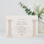 Invitation Brown vintage ancient architecture bridal shower (Debout devant)
