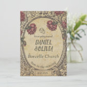 Invitation Brown Vintage classique Mariage (Debout devant)