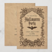 Invitation Brown Vintage Entreprise Halloween (Devant / Derrière)