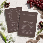 Invitation  Brown Wedding Flat Program