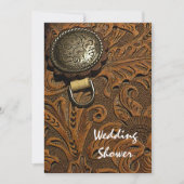 Invitation Brown Western Cheval Saddle Couples Wedding shower (Devant)