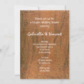 Invitation Brown Western Cheval Saddle Couples Wedding shower (Dos)