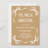 Invitation Brown Whimsical Main Draendsgiving Friendsgiving D (Devant)
